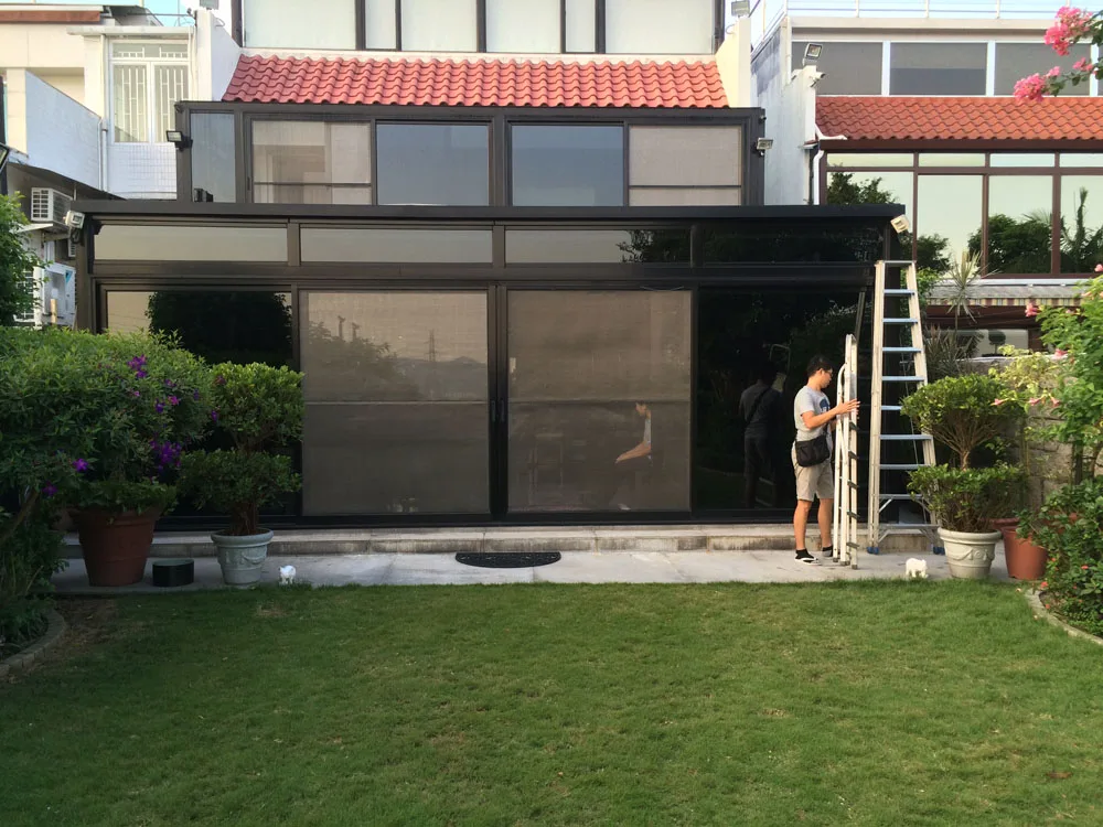Glass house sliding doors in Sai Kung — Aluminium Windows & Doors